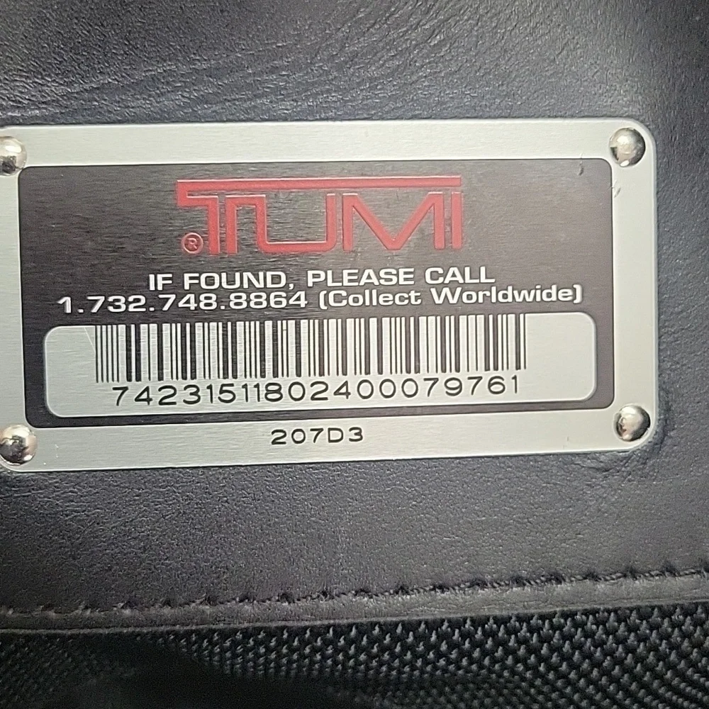 Tumi Black Ballistic Nylon Light Weight Business Portfolio Laptop Bag
